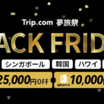 Trip.com　ブラックフライデーセールまであと2日　航空券が最大25,000円OFF1